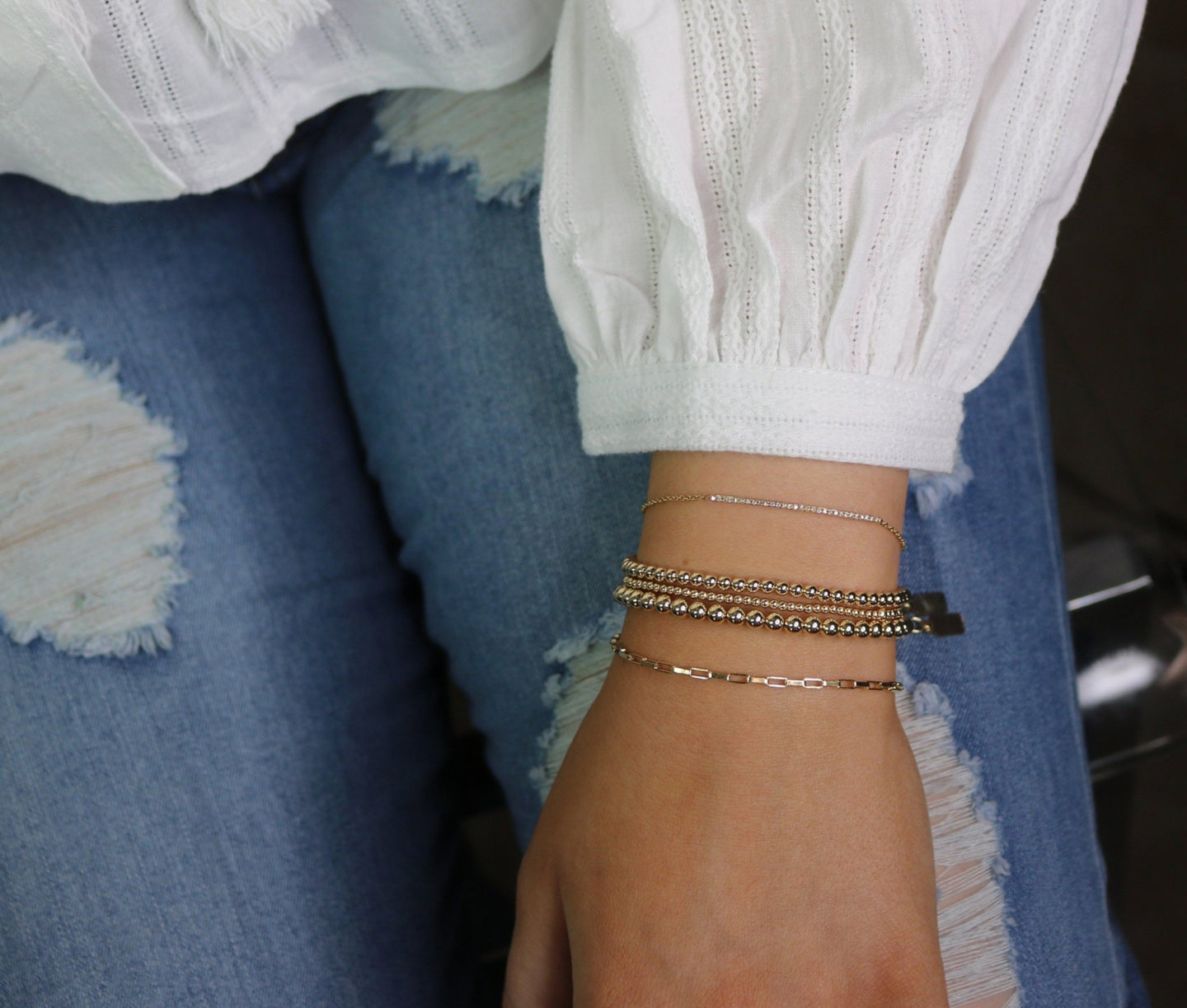 Elongated Box Chain Bracelet | Sleek Modern Chain Bracelet